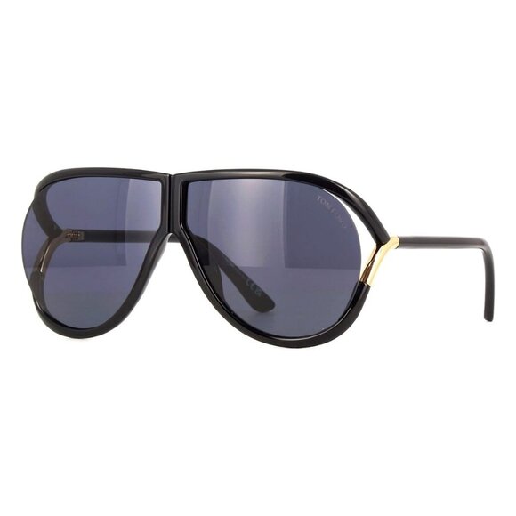New TOM FORD Axel Black Aviator FT1197/S 01A Sunglasses Women - Picture 1 of 4
